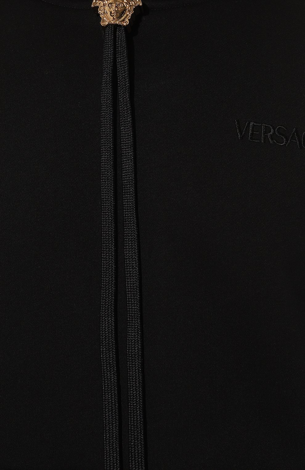 Хлопковое худи VERSACE черного цвета по цене 99500 руб., арт. 1008661/1A06213, фото 5 Хлопковое худи VERSACE, арт. 1008661/1A06213, фото 5