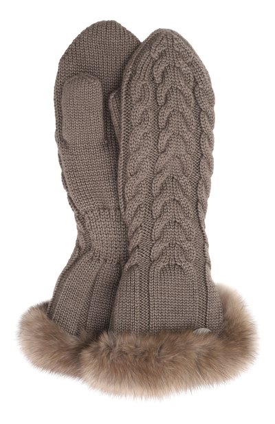 Женские утепленные варежки с от делкой из соболя BLACK SABLE, арт. BS-47V15