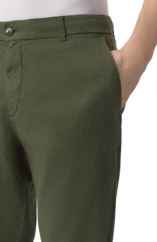 Брюки изо льна и хлопка Bogner 18417335 Зелёный  18417335 Фото 5