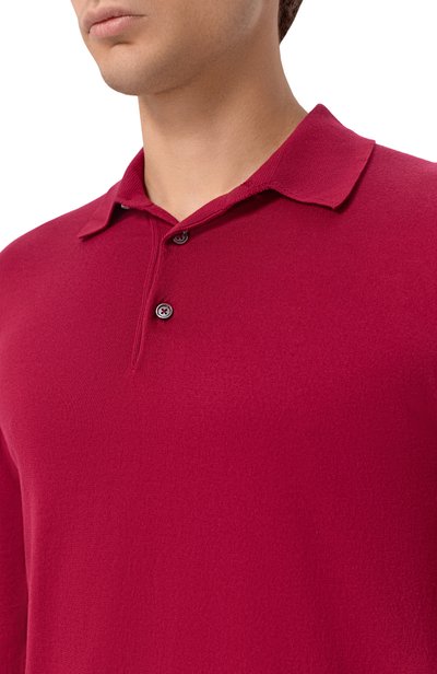 Хлопковое поло KITON бордового цвета по цене 125000 руб., арт. UMKXX35K246, фото 5 Хлопковое поло KITON, арт. UMKXX35K246, фото 5