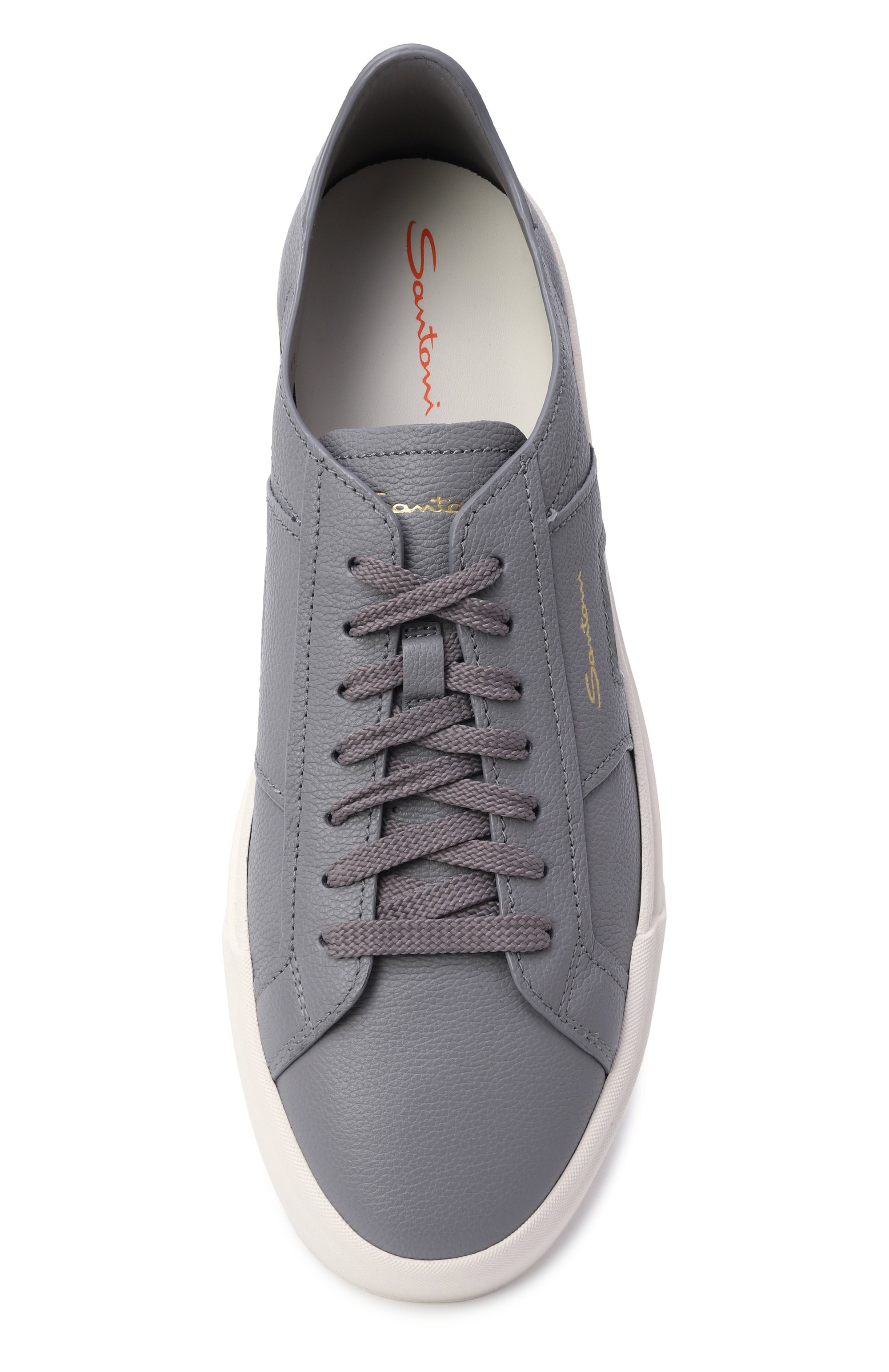 Кожаные кеды gloria SANTONI серого цвета по цене 74650 руб., арт. MBGG21967PNNTSIW, фото 6 Кожаные кеды gloria SANTONI, арт. MBGG21967PNNTSIW, фото 6