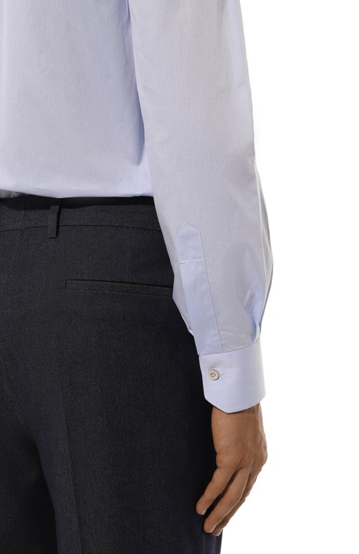 Хлопковая сорочка Kiton UCIH0614602 Голубой  UCIH0614602 Фото 5