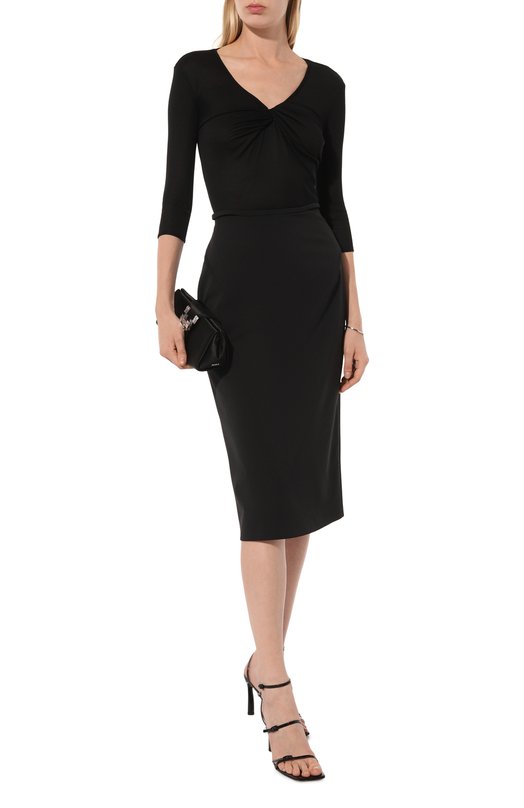 Топ из шелка и вискозы Giorgio Armani 6DAM51/AJHWZ Чёрный  6DAM51/AJHWZ Фото 2