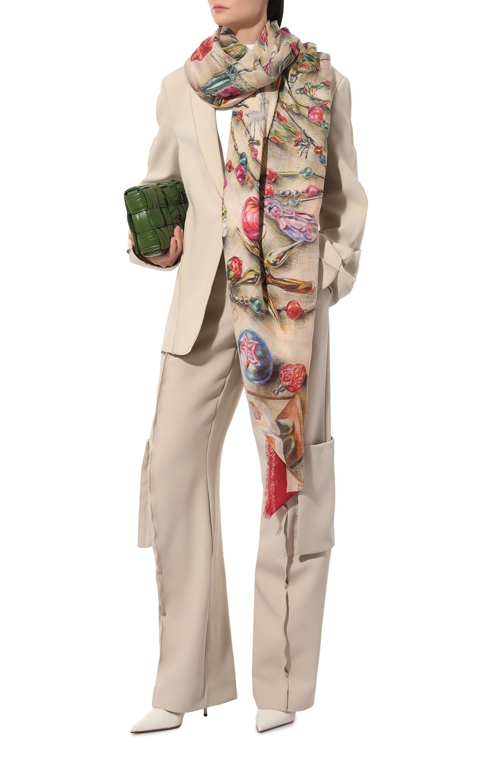 Шаль новогодние игрушки GOURJI, арт. T23XMST10R, фото 2