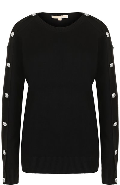 Вязаный пуловер прямого кроя с круглым вырезом MICHAEL MICHAEL KORS, арт. MH76NGEMP5, фото 1