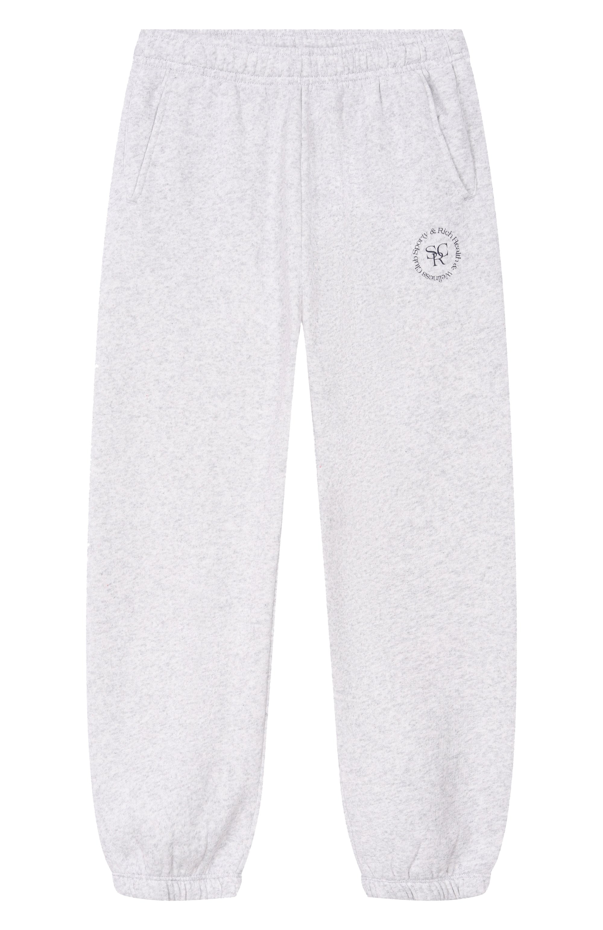 Джоггеры SPORTY AND RICH светло-серого цвета по цене 15150 руб., арт. PA03762305GY03, фото 1 Джоггеры SPORTY AND RICH, арт. PA03762305GY03, фото 1