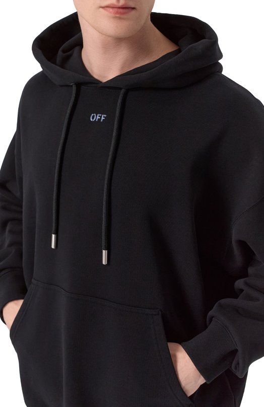 Хлопковое худи Off-White 0MBB085F25FLE00H Чёрный  0MBB085F25FLE00H Фото 5