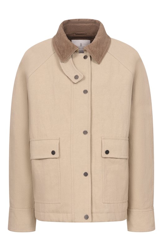 Куртка из хлопка и льна Brunello Cucinelli ML5957769 Бежевый ML5957769