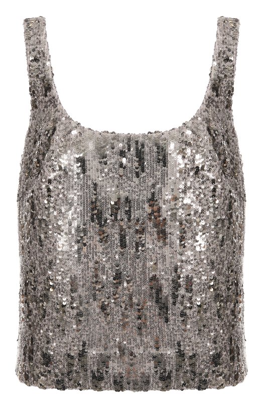 Топ с отделкой пайетками Elie Saab T0207NP25/PA009 Серебряный T0207NP25/PA009