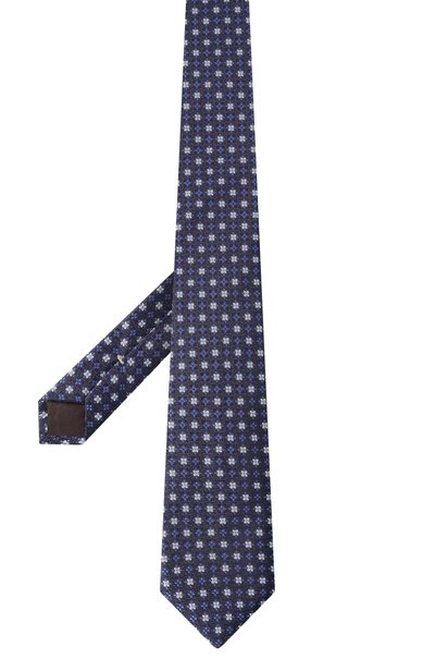 Шелковый галстук CANALI темно-синего цвета по цене 21450 руб., арт. 18/HJ04716, фото 3 Шелковый галстук CANALI, арт. 18/HJ04716, фото 3