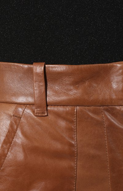 Кожаные брюки BRUNELLO CUCINELLI коричневого цвета по цене 326000 руб., арт. MPALBP7037, фото 5 Кожаные брюки BRUNELLO CUCINELLI, арт. MPALBP7037, фото 5