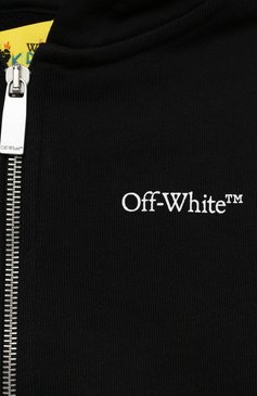 Детский хлопковая толстовка OFF-WHITE черного цвета, арт. 0BBE001F23FLE001 | Фото 3 (Рукава: Длинные; Мальчики Кросс-КТ: Толстовка-одежда; Материал сплава: Проставлено; Материал внешний: Хлопок; Драгоценные камни: Проставлено)