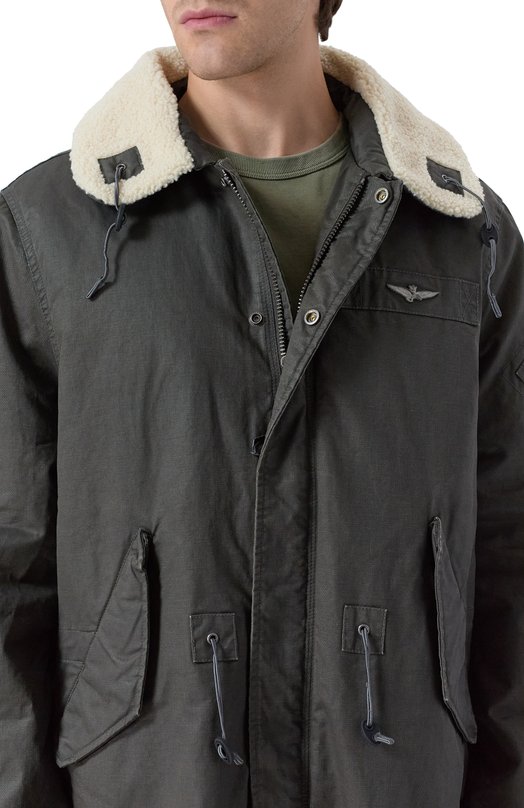 Хлопковая парка Aeronautica Militare AB3020UCT04215 Серый  AB3020UCT04215 Фото 5