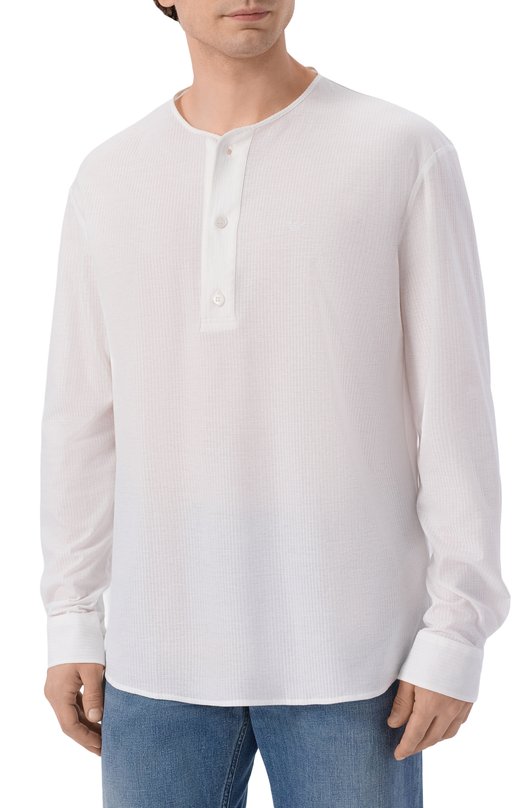Хлопковый джемпер Emporio Armani EM005545/AF25691 Белый  EM005545/AF25691 Фото 3