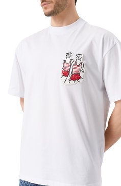 Мужская хлопковая футболка MSGM белого цвета, арт. 3840MM140/257002 | Фото 5 (Материал сплава: Проставлено; Рукава: Короткие; Длина (для топов): Стандартные; Драгоценные камни: Проставлено; Стили: Кэжуэл; Принт: С принтом; Материал внешний: Хлопок; Кросс-КТ: Джерси; Мужское Кросс-КТ: Футболка-одежда)
