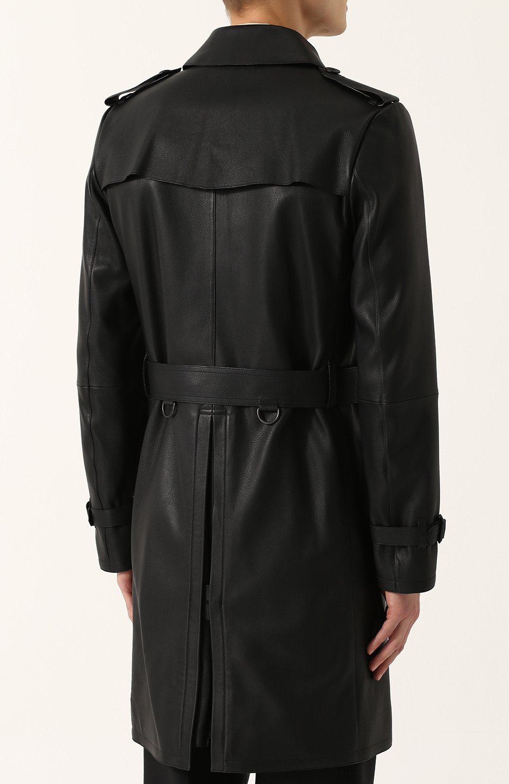 Кожаный тренч с поясом BURBERRY, арт. 4051825, фото 4