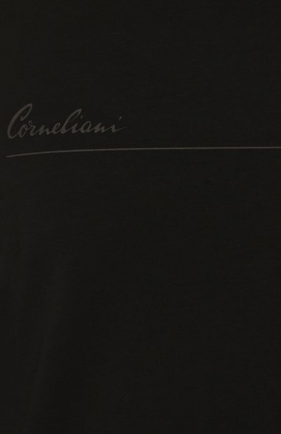 Хлопковая футболка CORNELIANI черного цвета по цене 18850 руб., арт. 90G574-2825031/00, фото 5 Хлопковая футболка CORNELIANI, арт. 90G574-2825031/00, фото 5