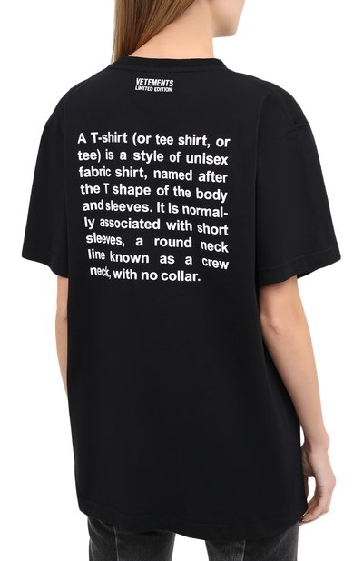Хлопковая футболка VETEMENTS, арт. UE51TR300B 1600/W, фото 4