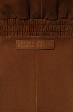 Женская замшевая юбка MIU MIU коричнев�ого цвета, арт. MPD702-104R-F0401 | Фото 5 (Длина Ж (юбки, платья, шорты): Миди; Материал внешний: Натуральная кожа, Замша; Стили: Гламурный; Женское Кросс-КТ: Юбка-одежда)
