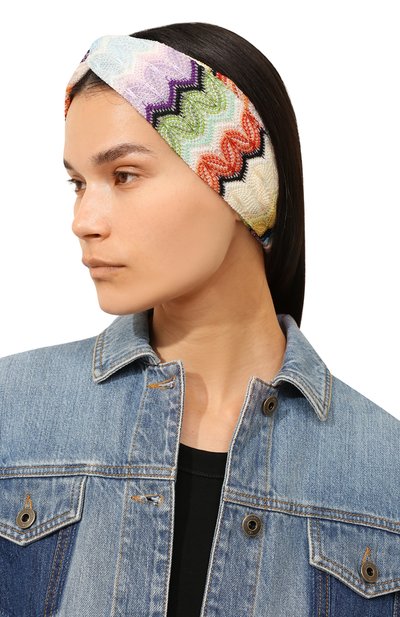 Повязка на голову из вискозы MISSONI разноцветного цвета по цене 32400 руб., арт. FC00VID8450, фото 2 Повязка на голову из вискозы MISSONI, арт. FC00VID8450, фото 2