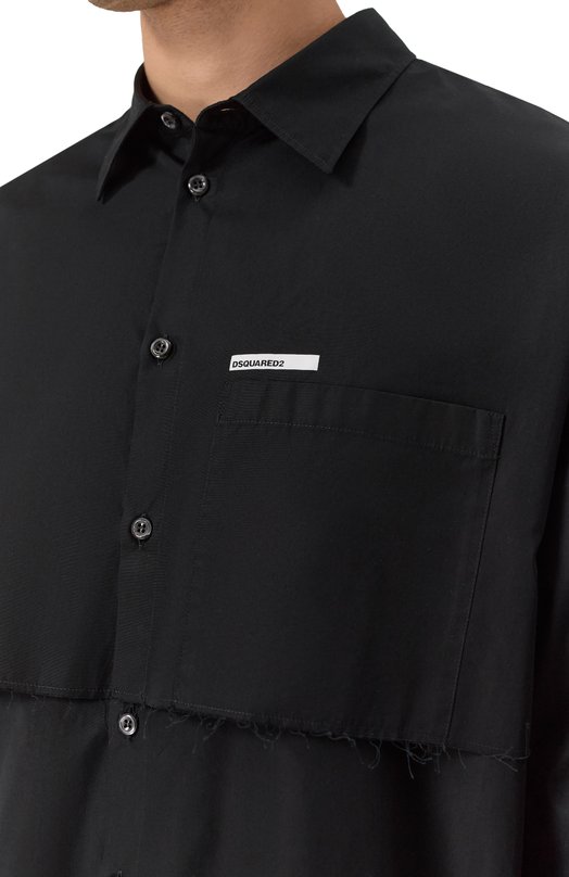 Хлопковая рубашка Dsquared2 S74DM0947/S36275 Чёрный  S74DM0947/S36275 Фото 5