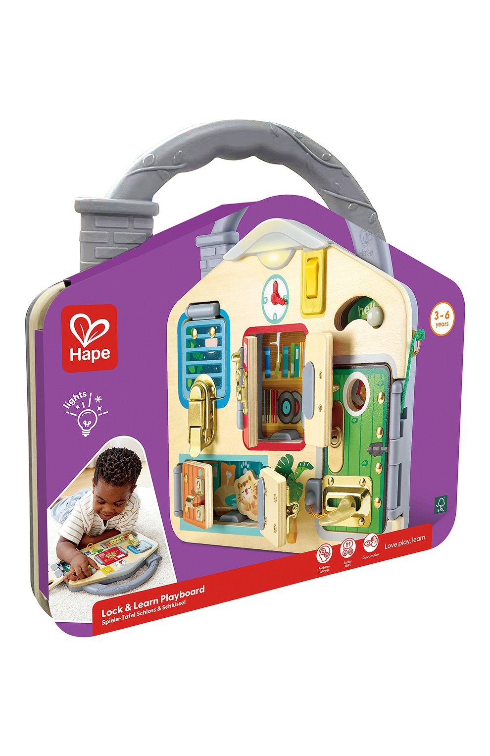 Развивающая игрушка бизиборд тайные комнаты HAPE, арт. E1111_HP, фото 4