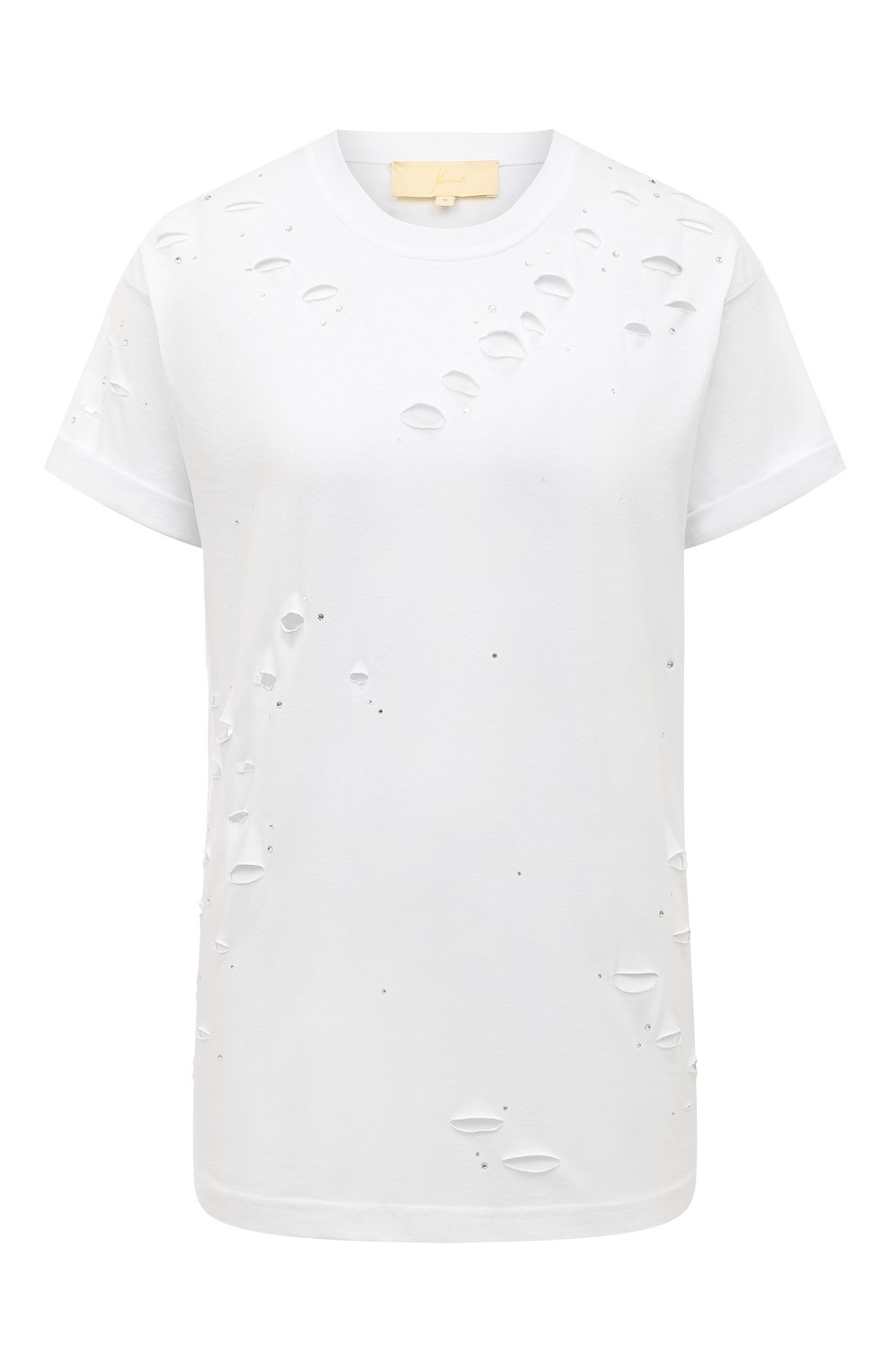 Хлопковая футболка YANA DRESS белого цвета по цене 19000 руб., арт. 1-17-025-101ДС, фото 1 Хлопковая футболка YANA DRESS, арт. 1-17-025-101ДС, фото 1