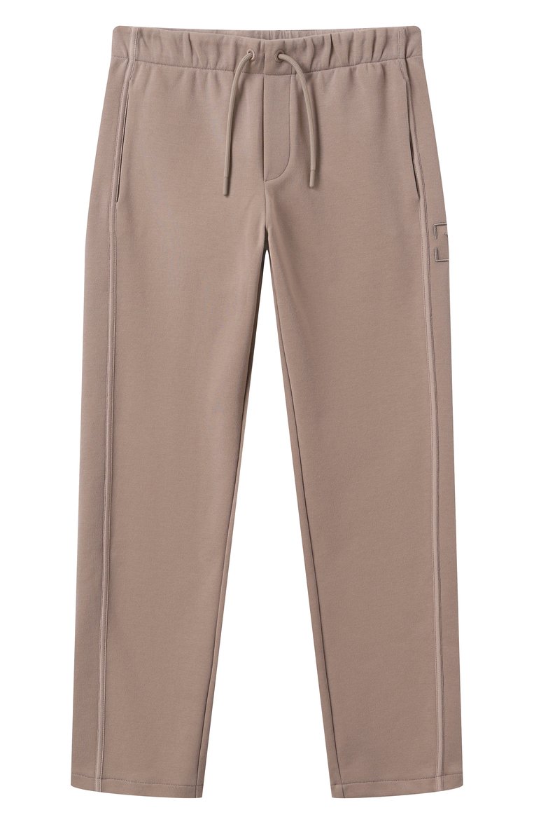 Детские брюки EMPORIO ARMANI бежевого цвета, арт. EB000345/AF13217 | Фото 1 (Материал сплава: Проставлено; Нос: Не проставлено; Случай: Повседневный; Мальчики Кросс-КТ: Брюки-спорт; Материал внешний: Хлопок, Синтетический материал; Ростовка одежда: 5 лет | 110 см, 6 лет | 116 см, 4 года | 104 см, 7 лет | 122 см, 8 лет | 128 см, 13 - 15 лет | 158 см, 10 - 11 лет | 140 - 146см, 16 лет | 164 см)