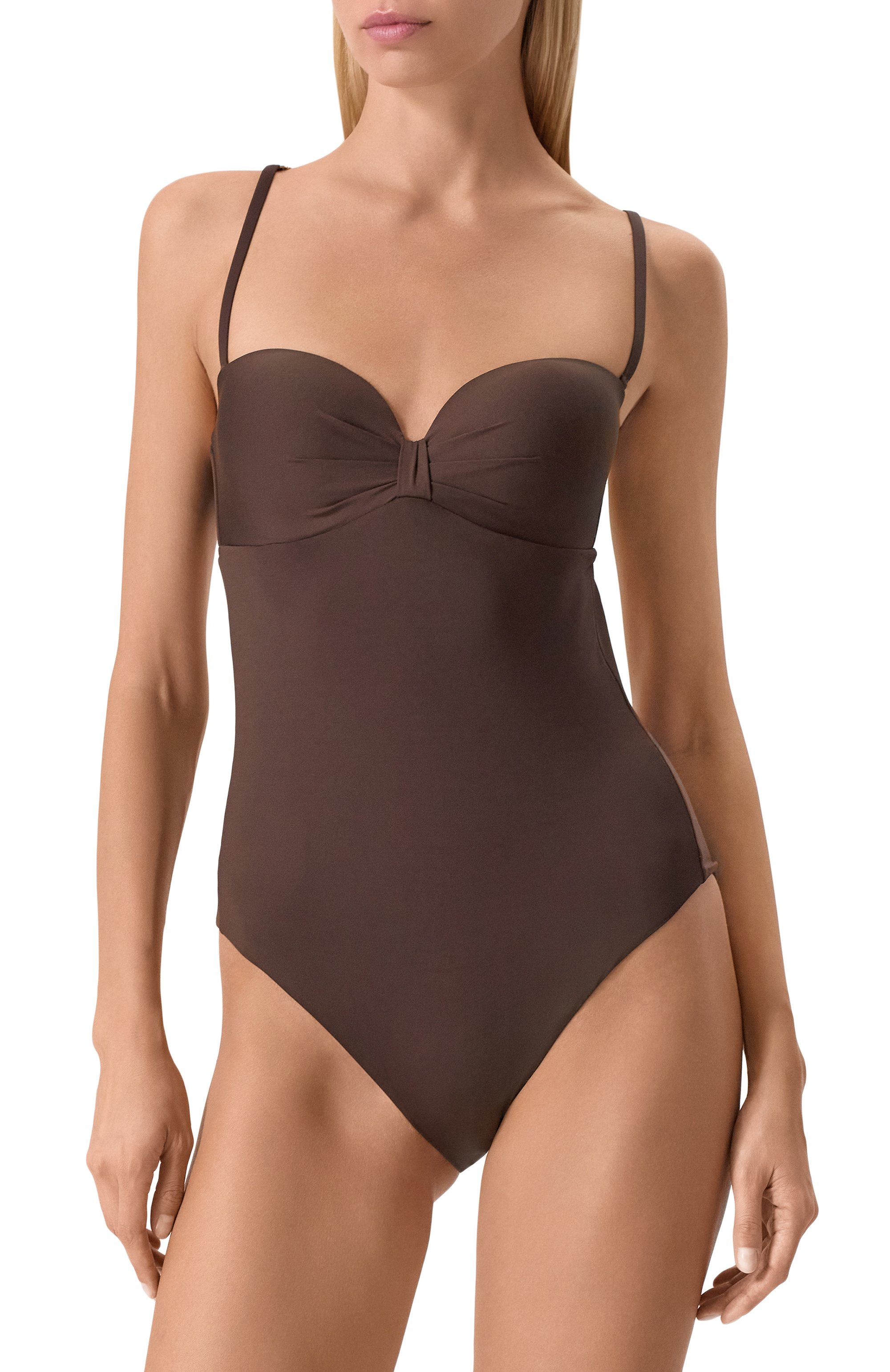 Слитный купальник MAX MARA коричневого цвета по цене 32510 руб., арт. CHANTAL 241683101, фото 2 Слитный купальник MAX MARA, арт. CHANTAL 241683101, фото 2