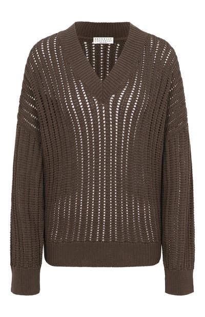 Женский хлопковый свитер BRUNELLO CUCINELLI, арт. MSB581812