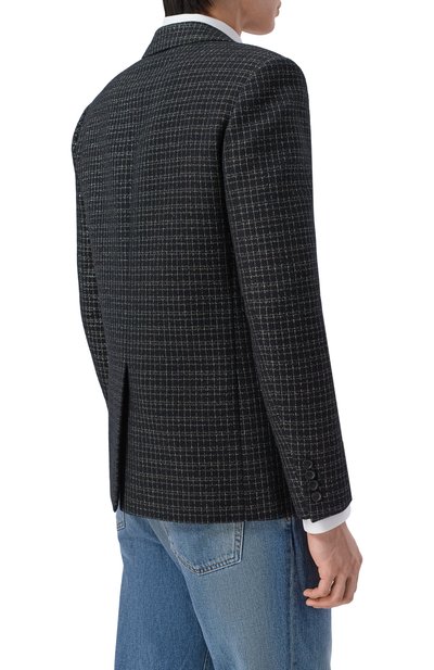 Пиджак из шерсти и вискозы SAINT LAURENT черного цвета по цене 263500 руб., арт. 644409/Y1C81, фото 4 Пиджак из шерсти и вискозы SAINT LAURENT, арт. 644409/Y1C81, фото 4