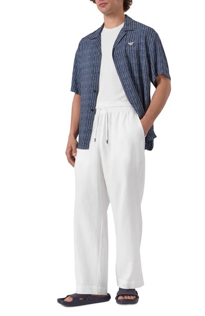 Рубашка из вискозы EMPORIO ARMANI темно-синего цвета по цене 17700 руб., арт. EM000593/AF12351, фото 2 Рубашка из вискозы EMPORIO ARMANI, арт. EM000593/AF12351, фото 2