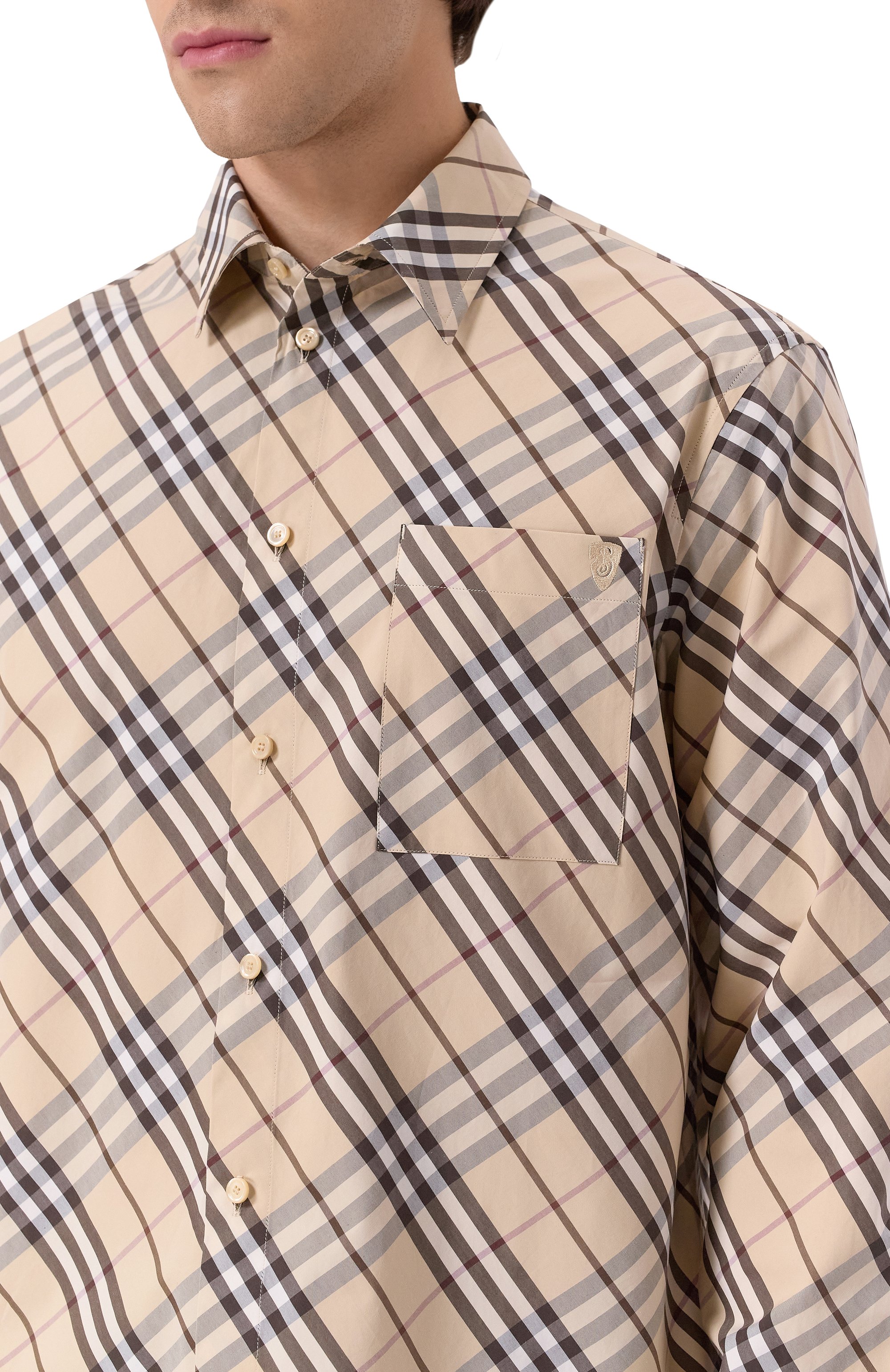 Хлопковая рубашка BURBERRY, арт. 8105202, фото 5
