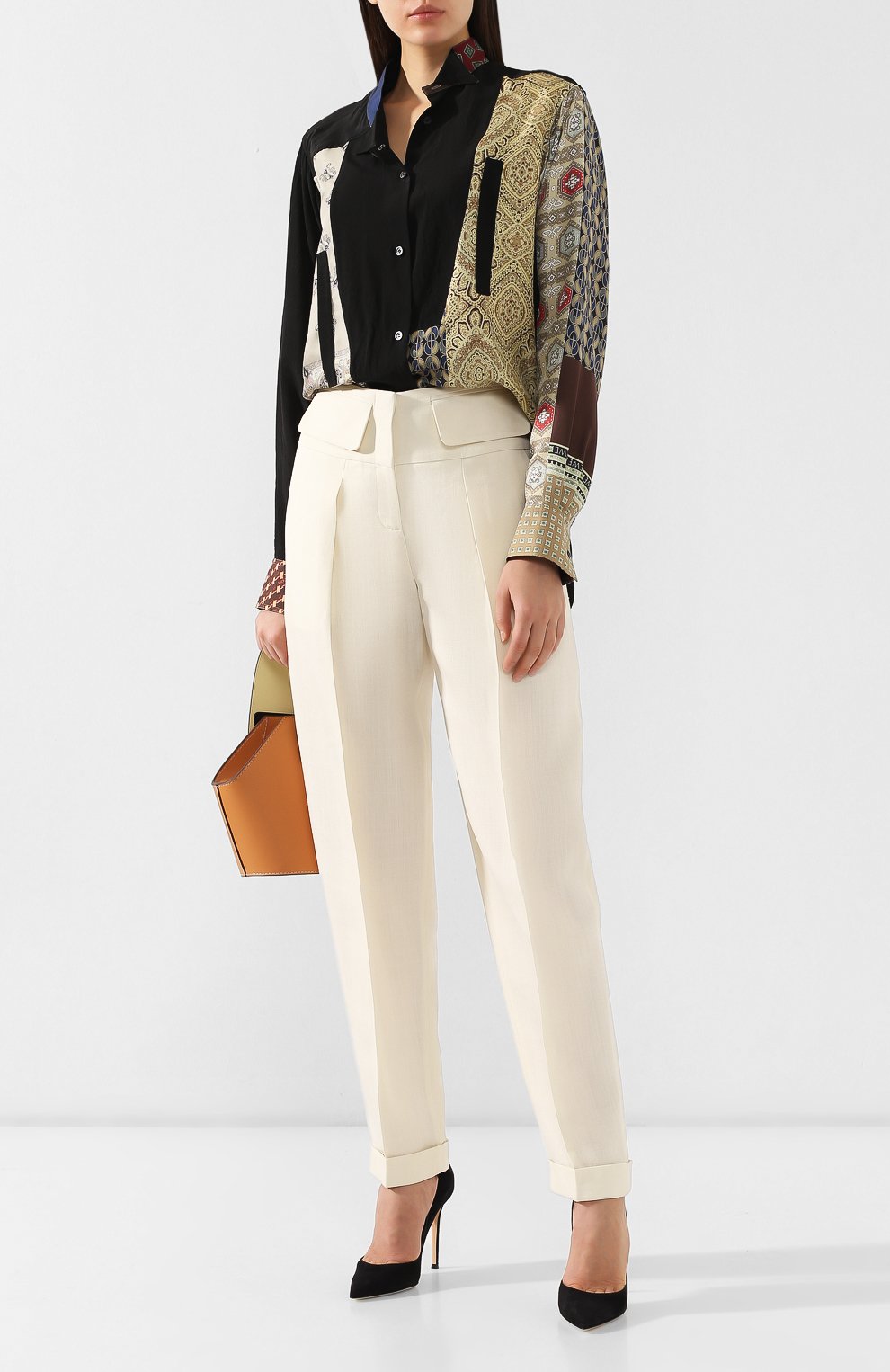 Брюки из смеси вискозы и льна VICTORIA, VICTORIA BECKHAM, арт. TRVV 119 SS19 VISC0SE LINEN BLEND, фото 2