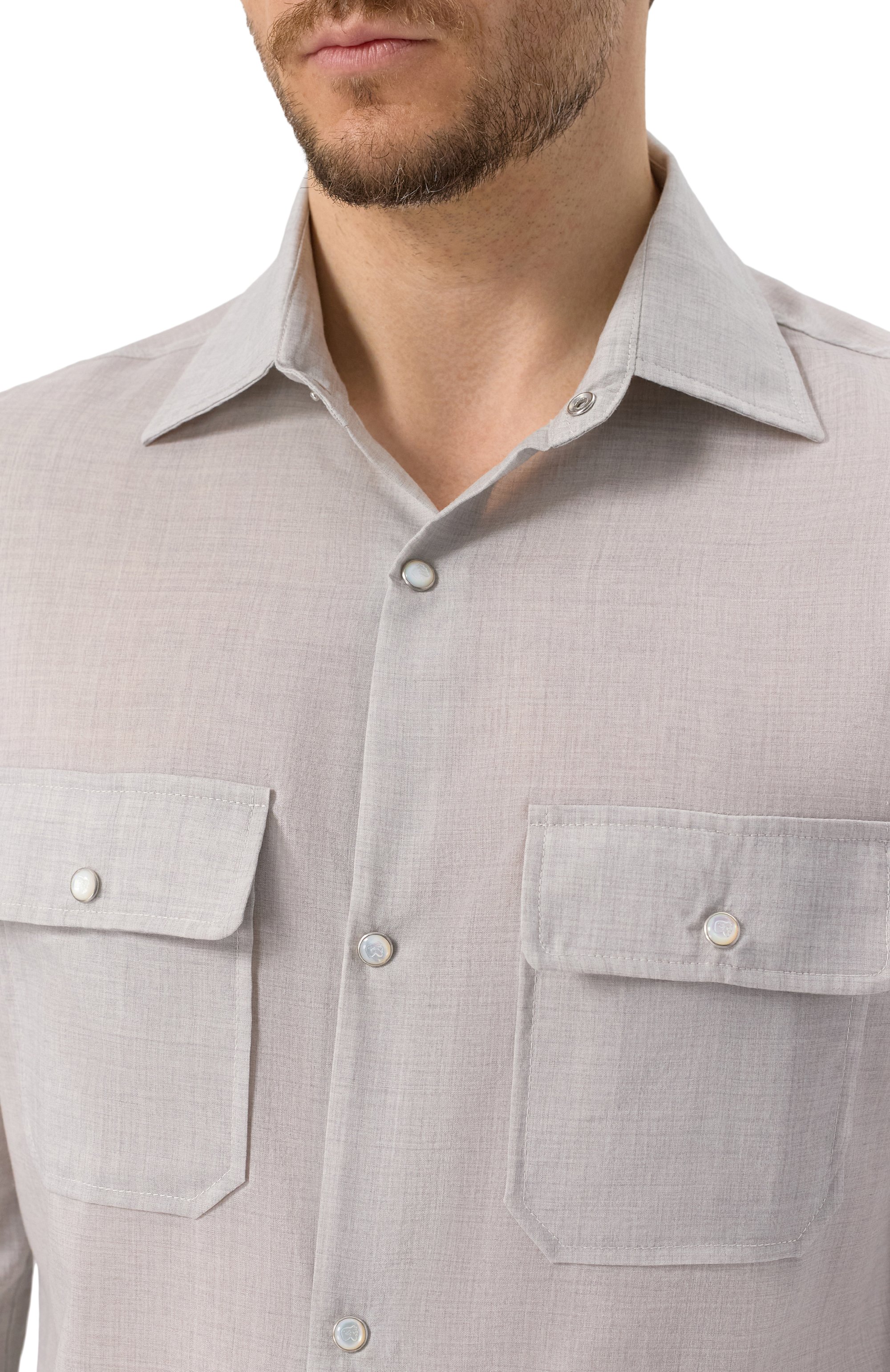 Рубашка из шерсти и шелка MARCO PESCAROLO, арт. NEXT/5122, фото 5