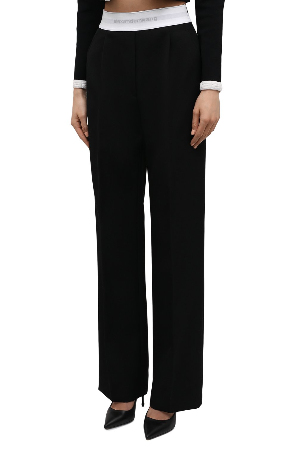 Шерстяные брюки ALEXANDER WANG черного цвета по цене 73850 руб., арт. 1WC1224413, фото 3 Шерстяные брюки ALEXANDER WANG, арт. 1WC1224413, фото 3