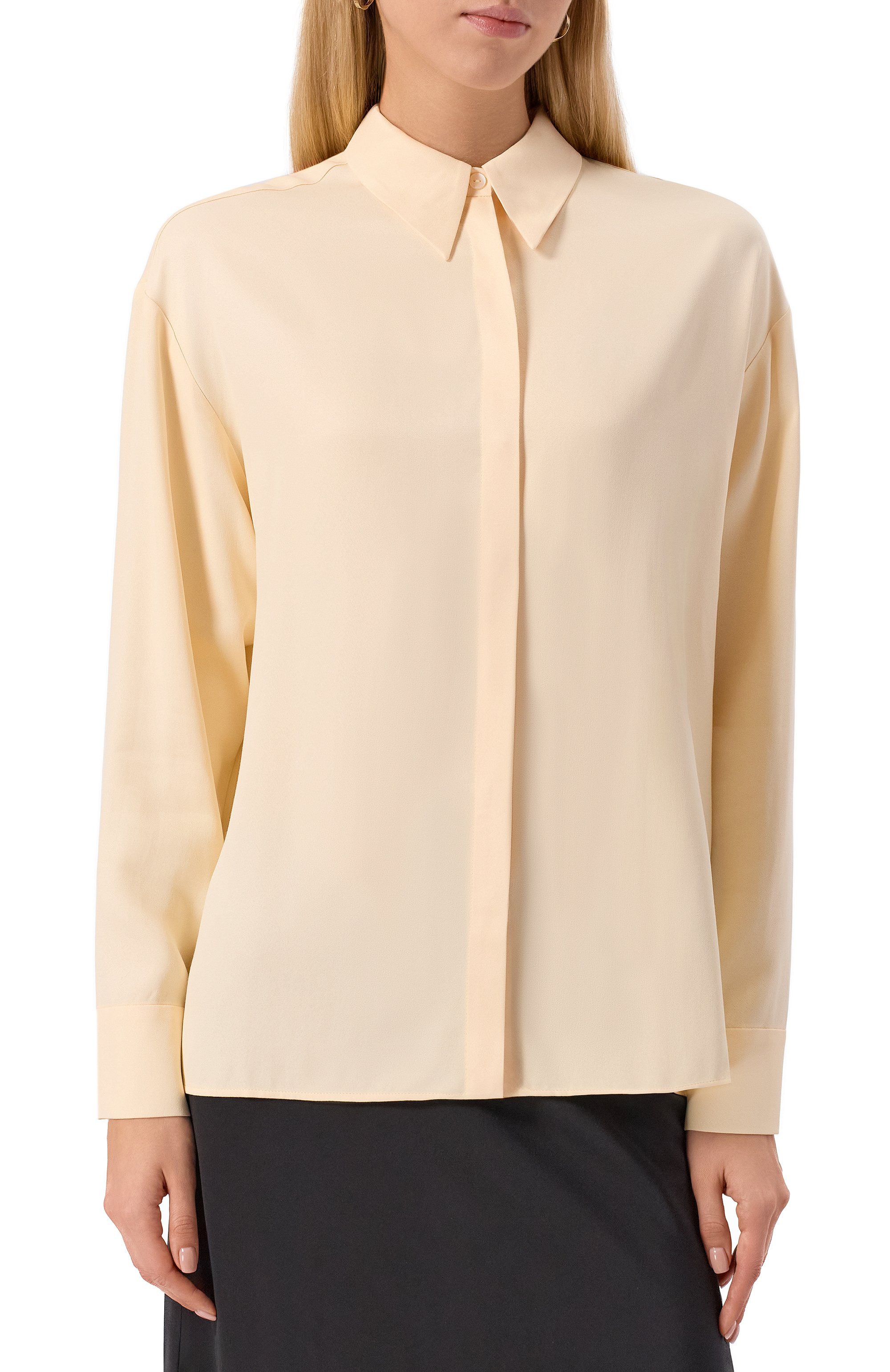 Блузка из вискозы SEVEN LAB кремового цвета по цене 18900 руб., арт. 225-S-W-15-11-024, фото 3 Блузка из вискозы SEVEN LAB, арт. 225-S-W-15-11-024, фото 3