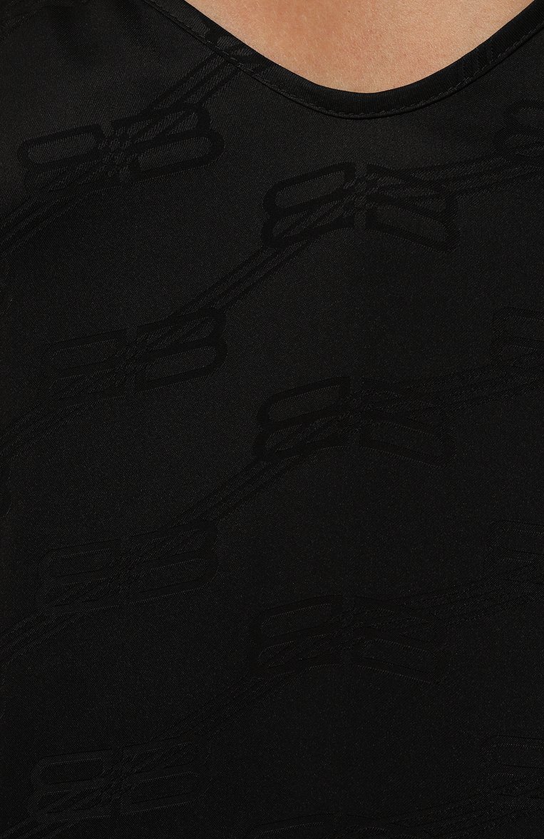 Женское платье из вискозы BALENCIAGA черного цвета, арт. 752130/3D4B7 | Фото 5 (Длина Ж (юбки, платья, шорты): Миди; Материал внешний: Вискоза; Женское Кросс-КТ: Платье-одежда; Стили: Кэжуэл; Случай: Повседневный)