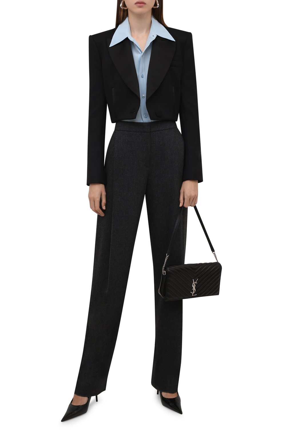 Брюки из шерсти и кашемира GIORGIO ARMANI серого цвета по цене 103000 руб., арт. 1WHPP0IR/T016Z, фото 2 Брюки из шерсти и кашемира GIORGIO ARMANI, арт. 1WHPP0IR/T016Z, фото 2