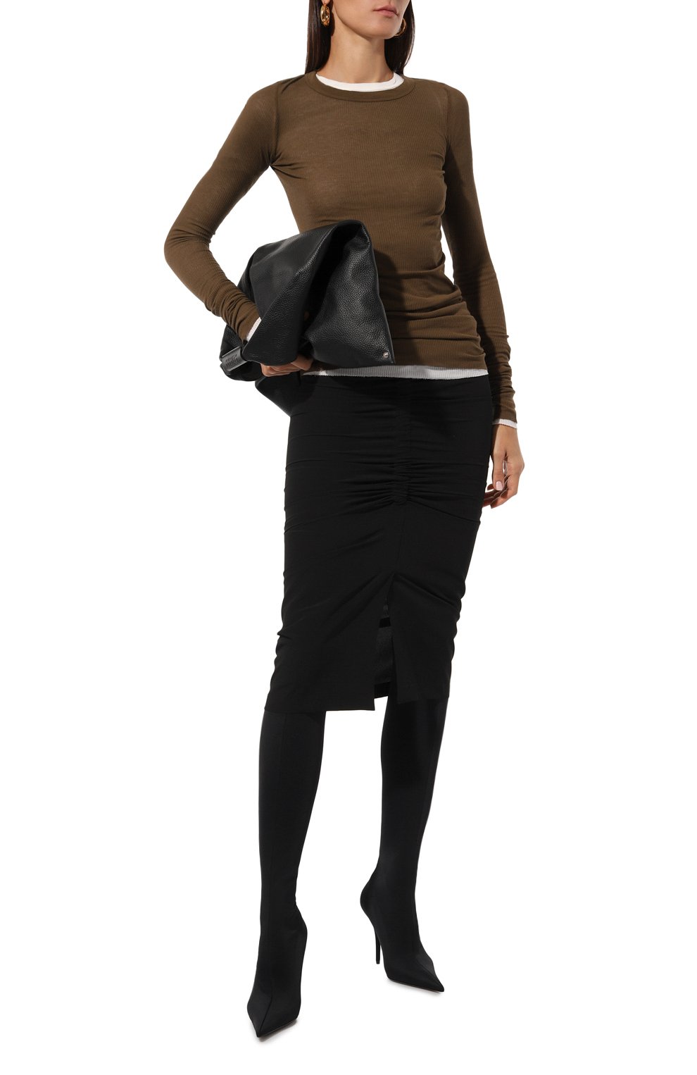 Лонгслив из вискозы и шелка RICK OWENS, арт. RP02D3202/RC, фото 2