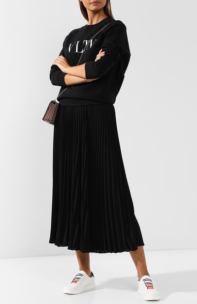 Кожаные кеды с эластичной лентой FENDI белого цвета по цене 74700 руб., арт. 8E6592 3S0, фото 2 Кожаные кеды с эластичной лентой FENDI, арт. 8E6592 3S0, фото 2