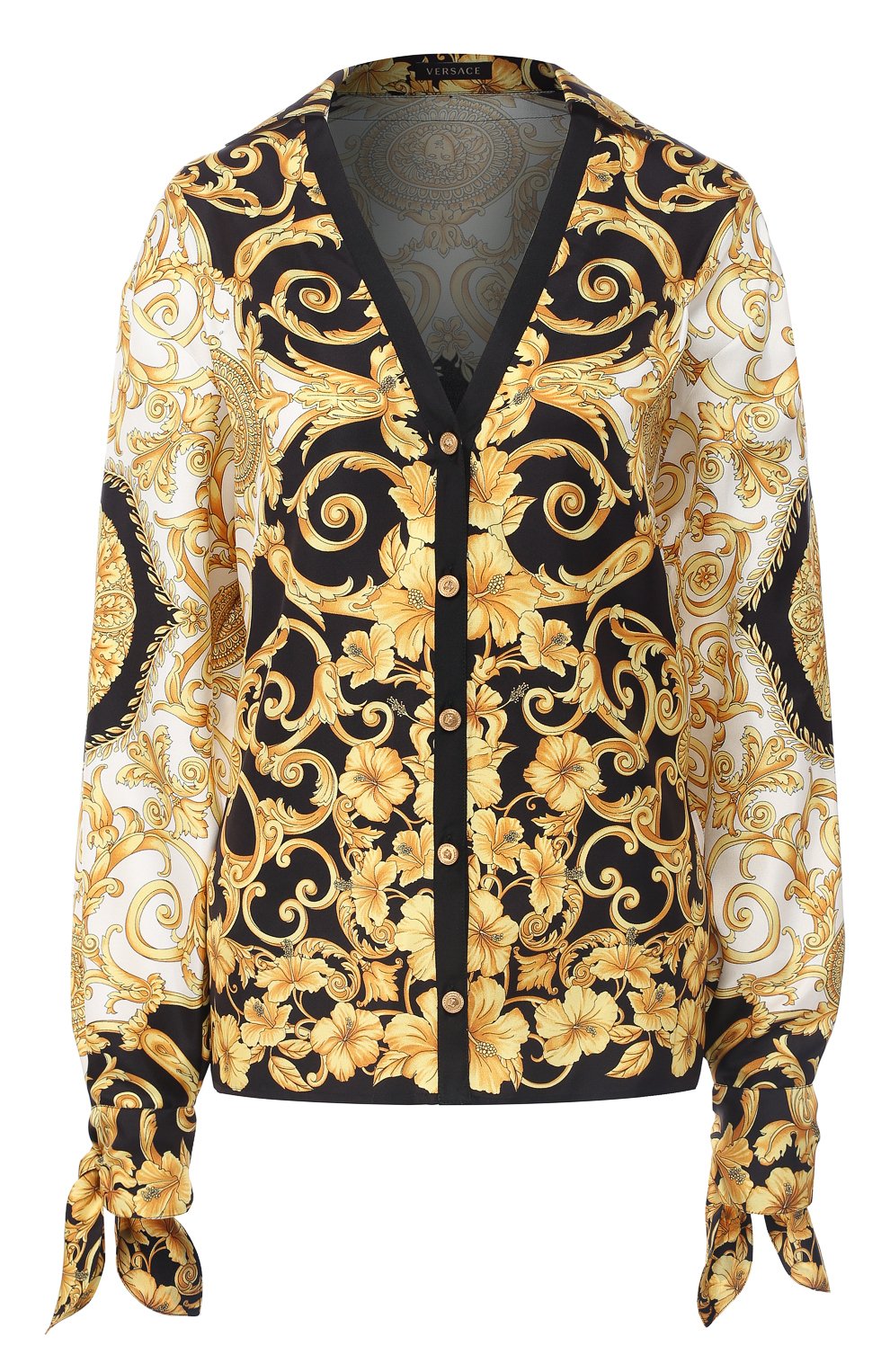 Шелковая блузка VERSACE разноцветного цвета по цене 162000 руб., арт. A81722/A228617, фото 1 Шелковая блузка VERSACE, арт. A81722/A228617, фото 1