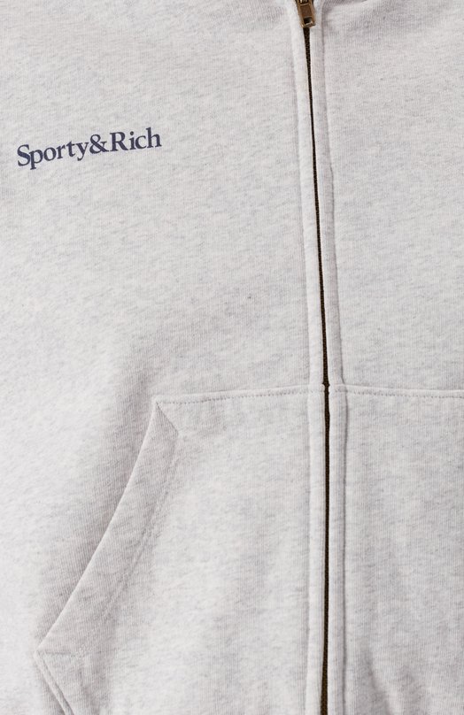 Хлопковая толстовка Sporty and Rich ST068627666GY03 Серый  ST068627666GY03 Фото 5