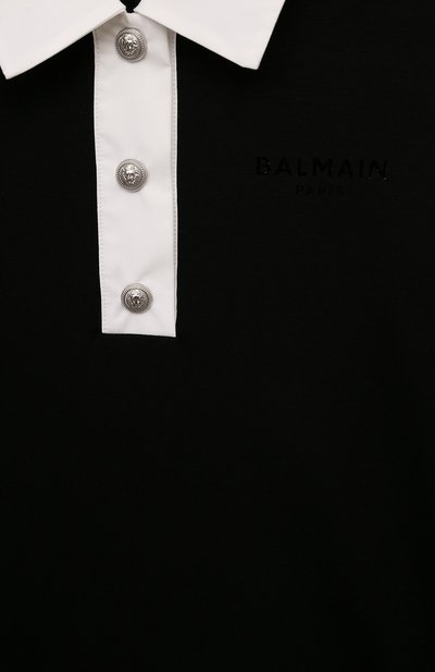 Платье из вискозы BALMAIN черного цвета по цене 55200 руб., арт. BV1A70, фото 3 Платье из вискозы BALMAIN, арт. BV1A70, фото 3