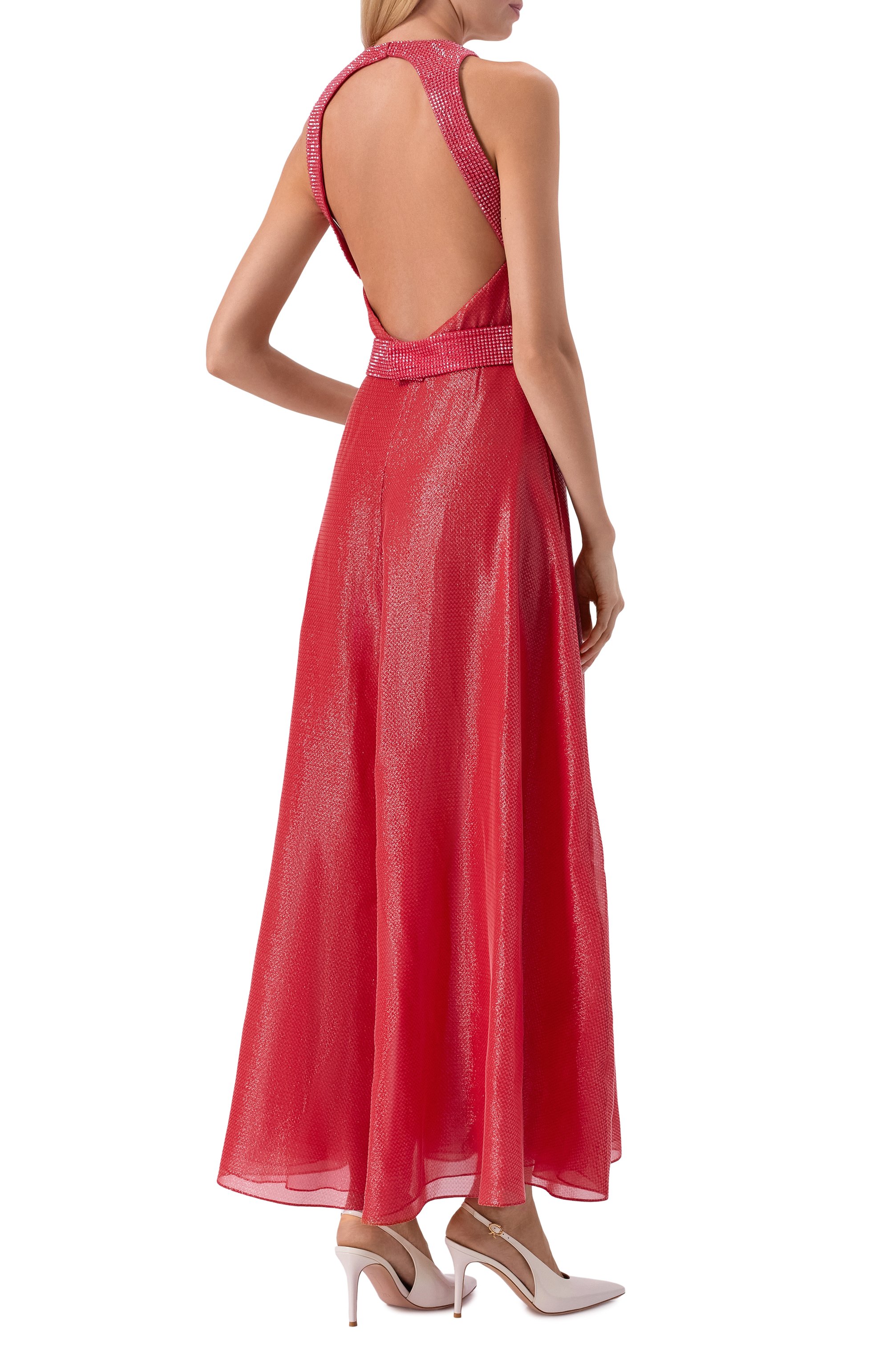 Шелковое платье с отделкой стразами GIORGIO ARMANI, арт. GW002530/AF24551, фото 3