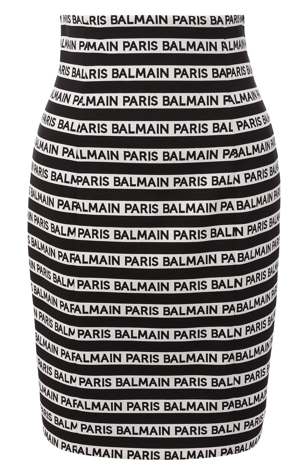 Хлопковая юбка BALMAIN черно-белого цвета по цене 238500 руб., арт. RF14219/C057, фото 1 Хлопковая юбка BALMAIN, арт. RF14219/C057, фото 1