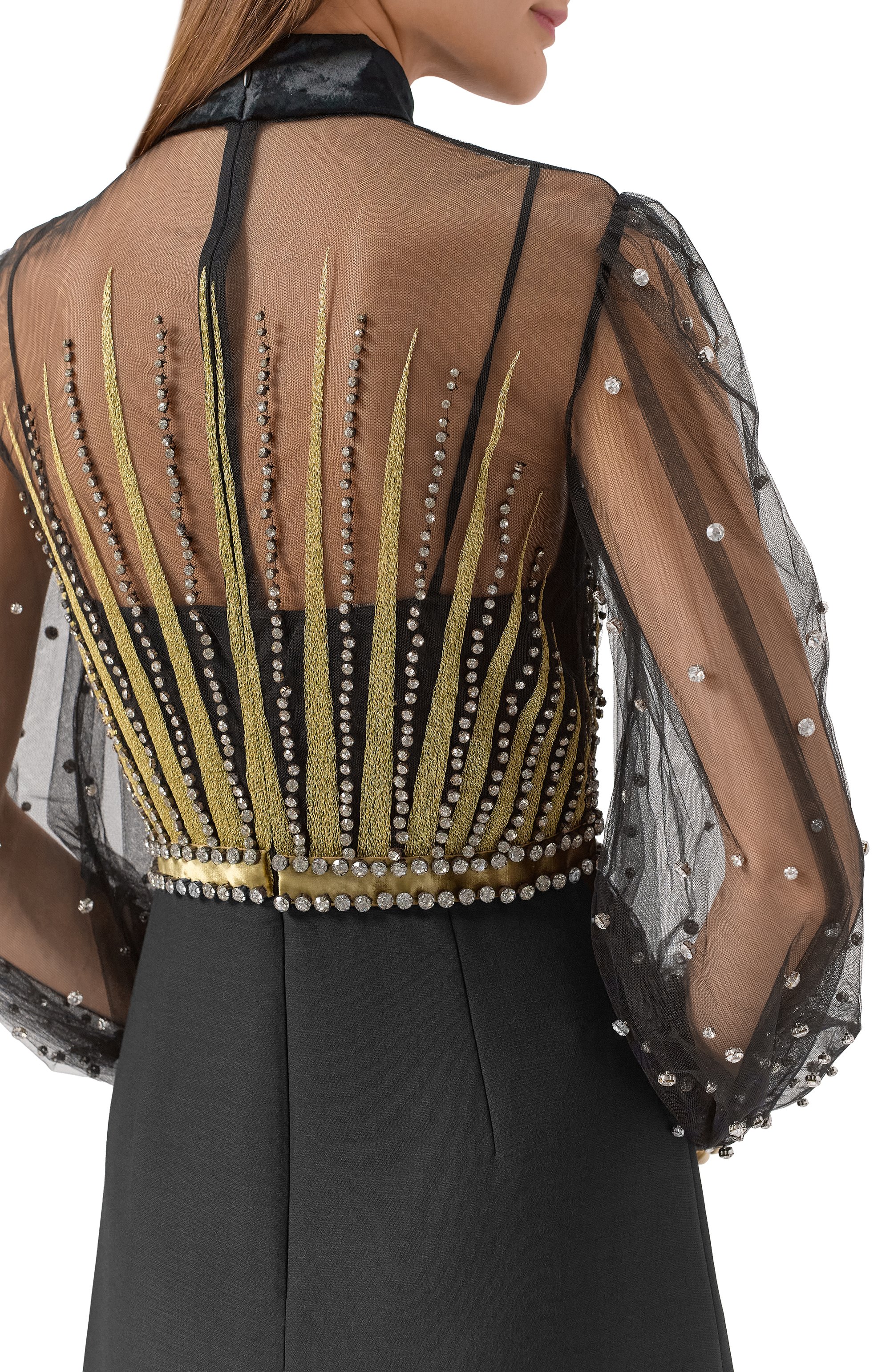 Платье с отделкой стразами VALENTINO, арт. 7B3VDLN5/1CF, фото 5