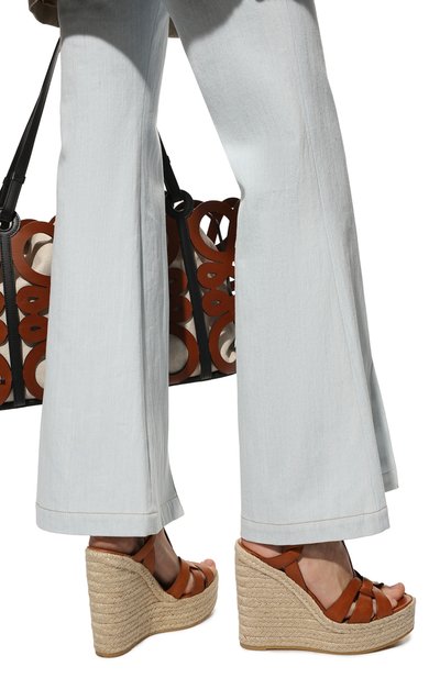 Кожаные босоножки espadrille SAINT LAURENT, арт. 611924/BDA00, фото 3