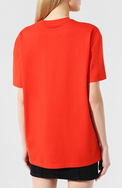 Хлопковая футболка GIVENCHY красного цвета по цене 38950 руб., арт. BW70603Z0Y, фото 4 Хлопковая футболка GIVENCHY, арт. BW70603Z0Y, фото 4