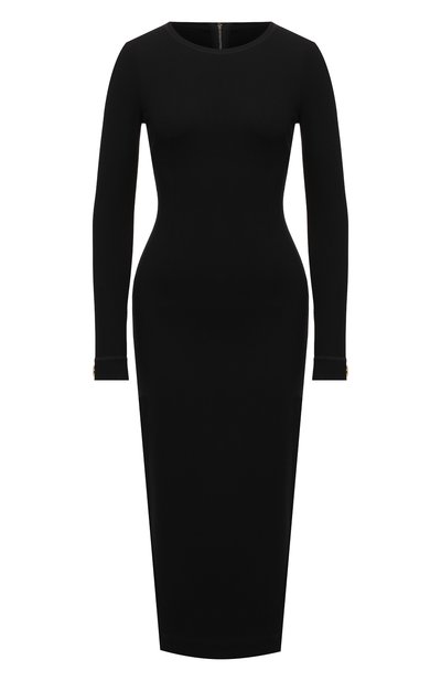 Платье из вискозы DOLCE & GABBANA черного цвета по цене 163500 руб., арт. F6R6MT/FUGKG, фото 1 Платье из вискозы DOLCE & GABBANA, арт. F6R6MT/FUGKG, фото 1